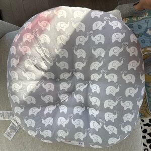 Gray Elephant Print Baby Boppy Nursing Pillow